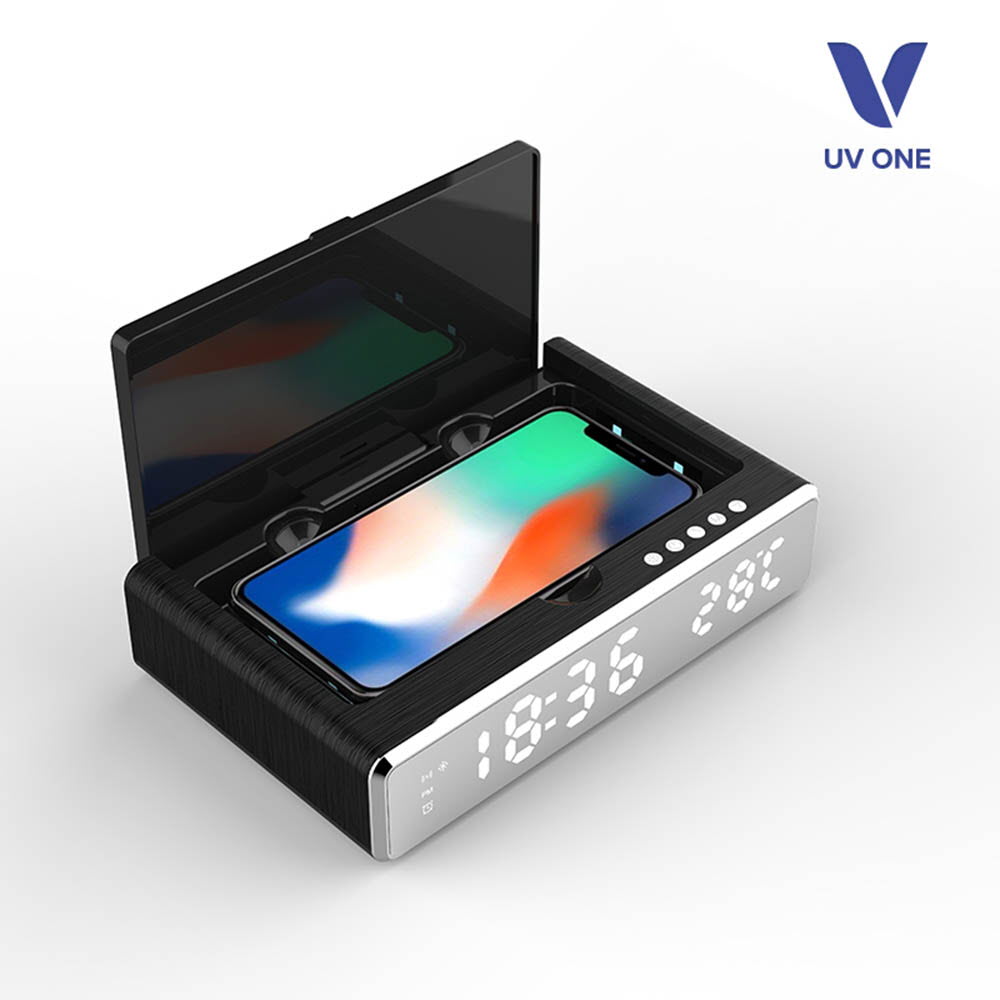 UV ONE 4in1 살균&무선충전 알람시계 블랙